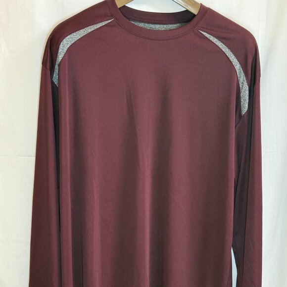 Badger Sport Men's Moisture Wicking Crew Neck Long Sleeves Pullover - Maroon- XL - Picture 1 of 4